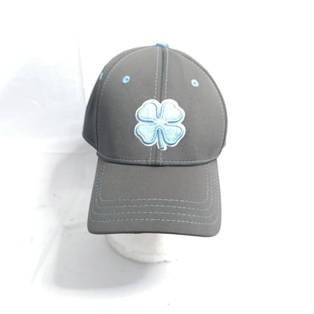 Black Clover Live Lucky Fitted Golf Hat Grey Light Blue Embroidered Logo #1